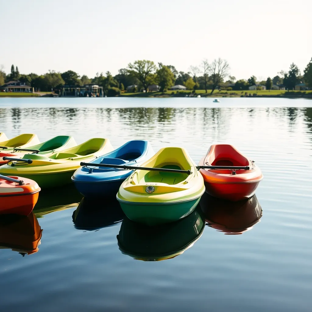 Pédalos et kayaks disponibles à la location sur le plan d'eau d'Étampes