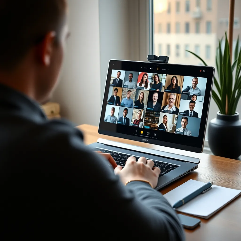 Participation à un événement emploi en ligne depuis son domicile via visioconférence